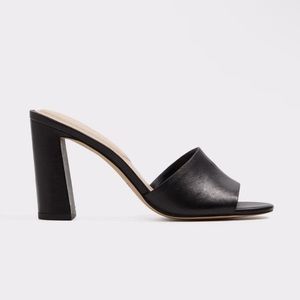 Aldo - Gwurka Black Slip On Heels / Mules / Sandals
